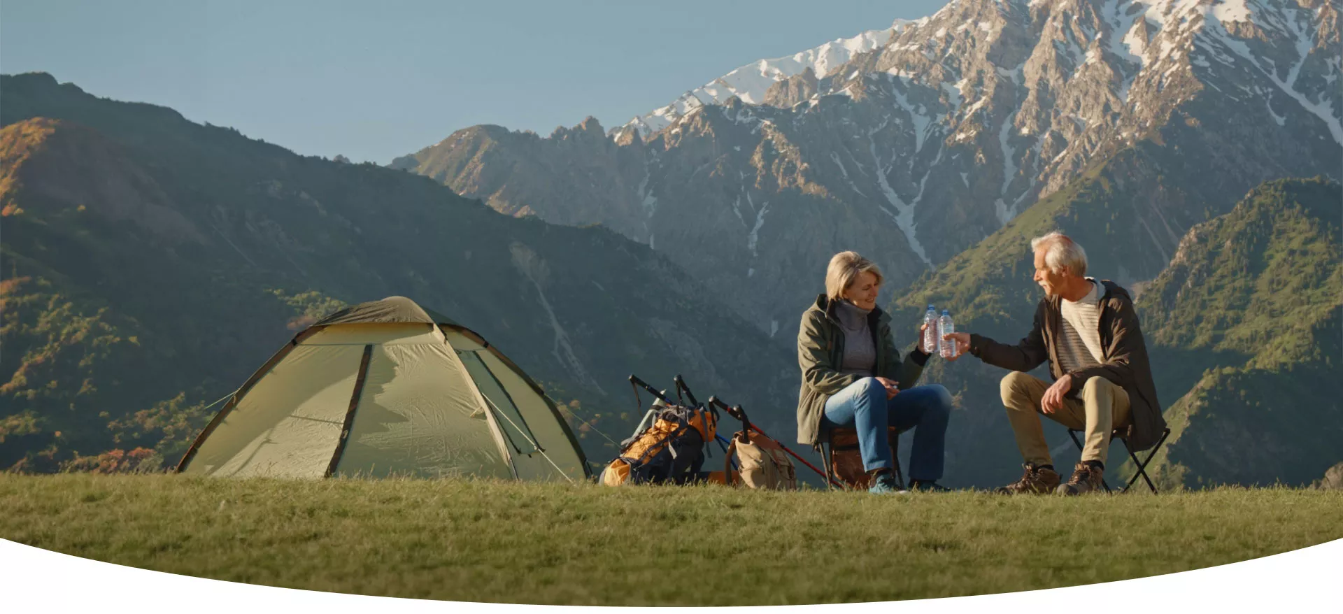 older couple camping